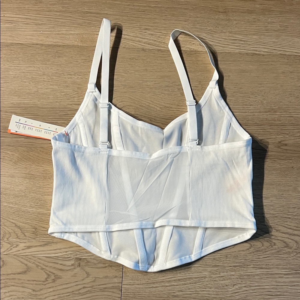 Colsie White Ribbed Shapewear Top - Picture 2 of 3